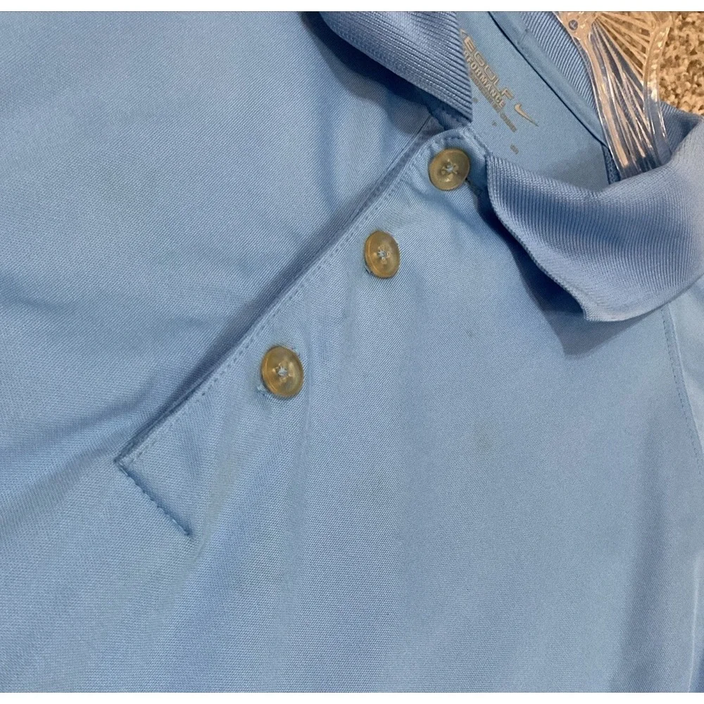 Nike Golf Tour Performance Dri-FIT Polo Shirt Preppy Blue Short Sleeve Sz S